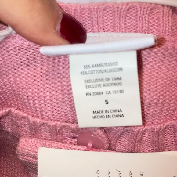 NWT Girls Embroidery Pink Sweater - Picture 2 of 5